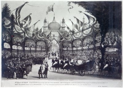 Primera visita de la Reina Victoria a Brighton, grabado por George Bryant Campion, 1837 de W.H. Mason